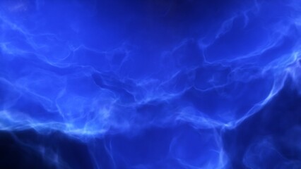 A blue space background with stars and a galaxy