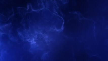 A blue space background with stars and a galaxy