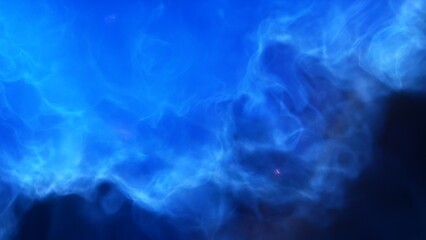 A blue space background with stars and a galaxy