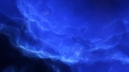 A blue space background with stars and a galaxy