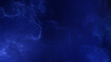 A blue space background with stars and a galaxy