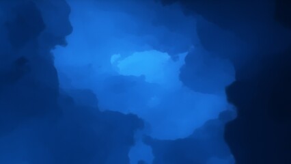 A blue space background with stars and a galaxy
