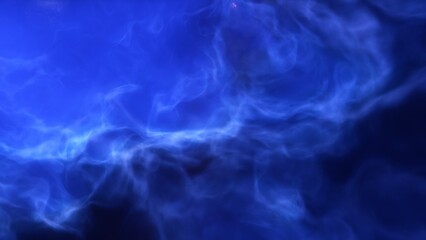 A blue space background with stars and a galaxy
