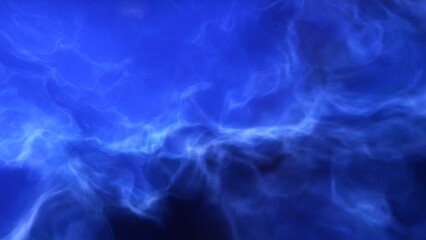 A blue space background with stars and a galaxy
