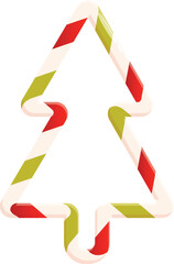 Christmas tree made of candy cane forming an abstract symbol of christmas