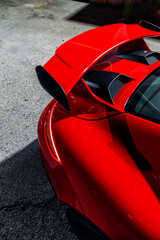 Rear spoiler on a car