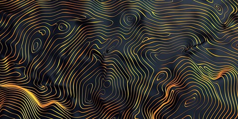 Wavy gold lines on black background.