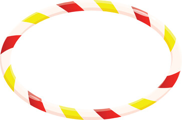Fototapeta premium Colorful plastic hula hoop is lying on a white background, ready for fun and fitness