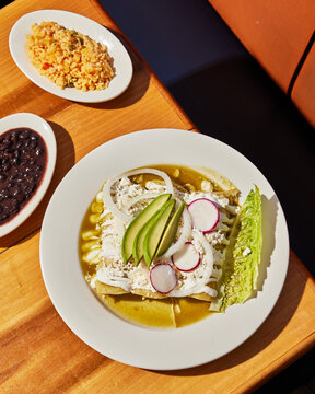 Enchilada, Beans, And Rice