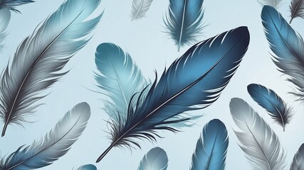 Light Blue Feather Elegance