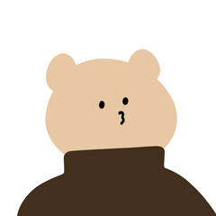Cozy Bear Character in Turtleneck Vector | Cute Minimalist Brown Design