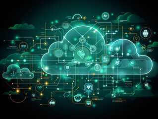 Obraz premium cloud computing concept