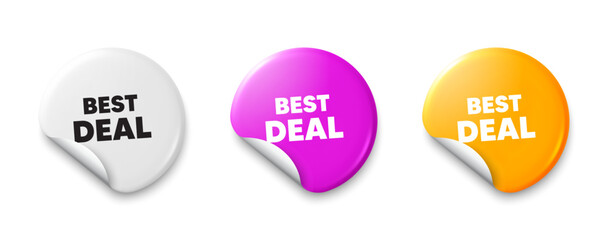 Best deal tag. Price tag sticker with offer message. Special offer Sale sign. Advertising Discounts symbol. Sticker tag banners. Discount label badge. Vector