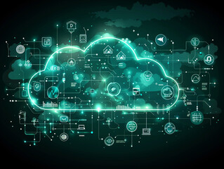 Obraz premium cloud computing concept