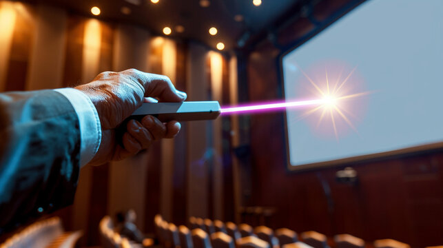 Captivating Presentation: Speaker Engaging Audience with Laser Pointer