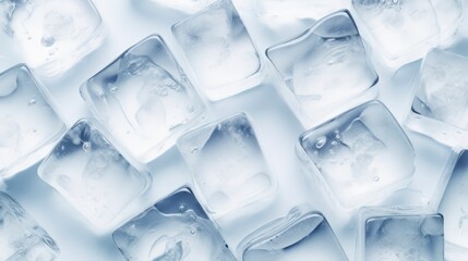 Ice cubes with water drops background