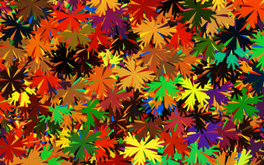 Dark Multicolor vector doodle layout with flowers.