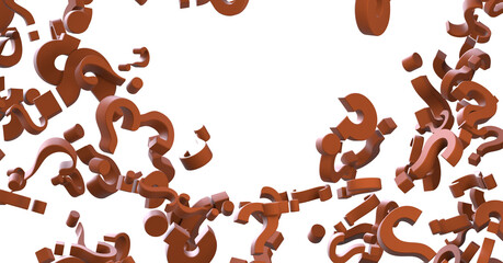 question mark symbols for FAQ, information, problem, and solution