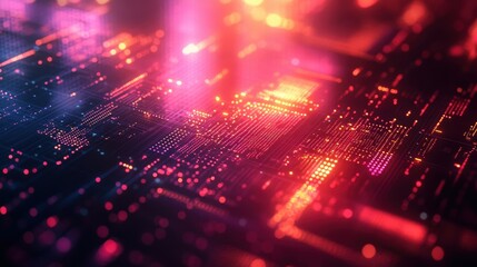 Fototapeta premium Beautiful technological backdrop with delicate color gradients and a fusion of digital and AI elements, offering a refined and cutting-edge design