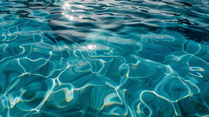 Obraz premium Calm turquoise water surface with ripples and reflections