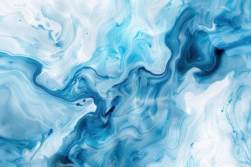 Fototapeta premium ethereal swirls of azure and white marbled paper texture delicate veining watercolorlike fluidity dreamy abstract background with soft gradients and subtle shimmer