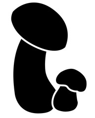Boletus, forest edible mushroom - vector silhouette picture for logo, pictogram. Mushroom edible silhouette for sign or icon.	