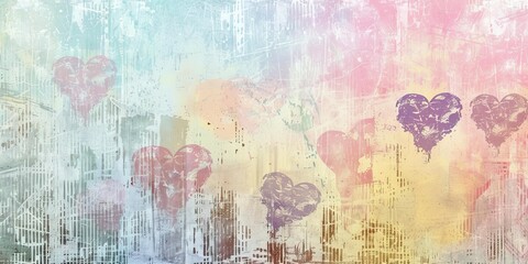 Obraz premium Abstract heart shapes on textured background.