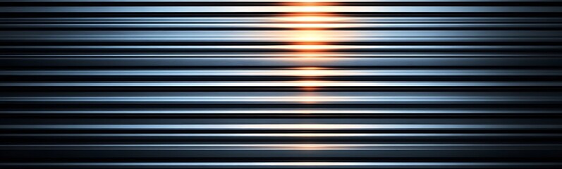 Obraz premium Seamless pattern of shiny metallic corrugated industrial roller shutter door with bright reflections 