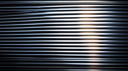 Obraz premium Seamless pattern of shiny metallic corrugated industrial roller shutter door with bright reflections 