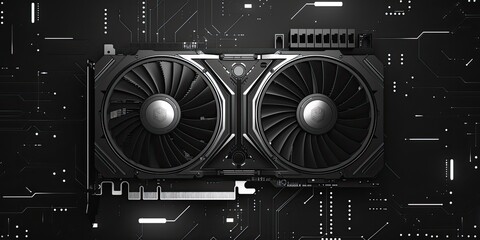 Fototapeta premium Black graphics card with two fans.
