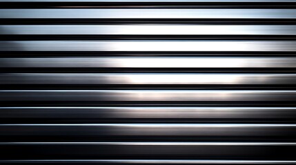 Obraz premium Seamless pattern of shiny metallic corrugated industrial roller shutter door with bright reflections 