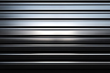  Seamless pattern of shiny metallic corrugated industrial roller shutter door with bright reflections 