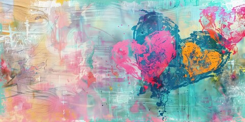 Obraz premium Abstract colorful painting with textured brushstrokes.