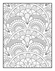 Mandala Coloring Book For Adult. Mandala Coloring Book. coloring page for children and adults. Mandala Coloring Pages. Seamless vector pattern. Black and white linear drawing.