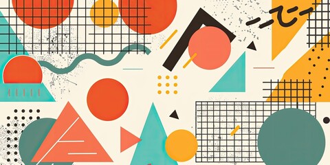 Abstract geometric shapes and patterns.