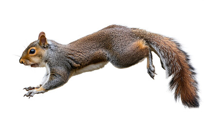  Jumping grey brown squirrel isolated on a white background as transparent PNG – An image of_1(121) © fotoluigi868