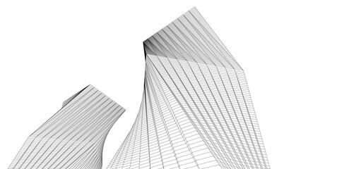 architectural sketch drawing 3d rendering 