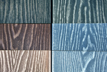 close up of wooden sample set choice