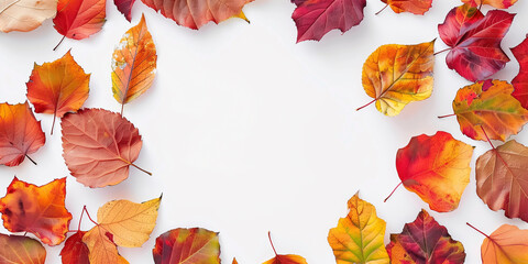 A set of decorative leaves on the border of a white background.