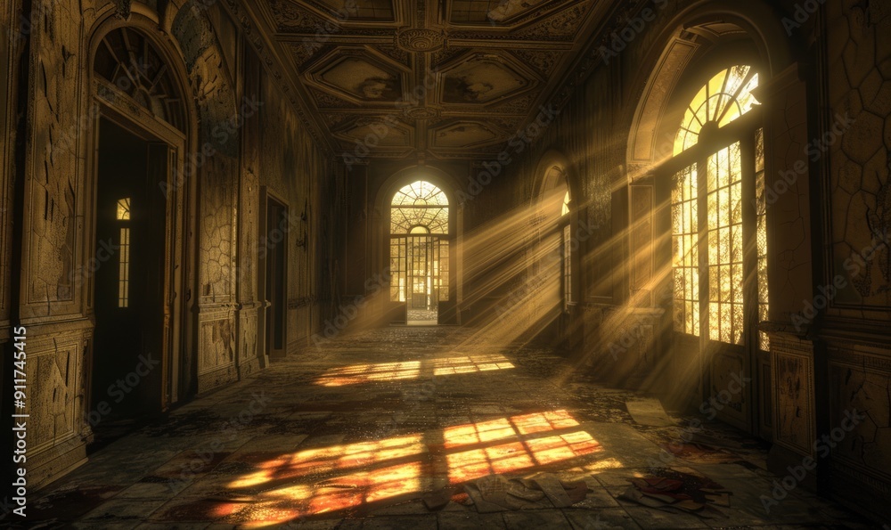 Poster use dynamic lighting to create dramatic shadows and highlights