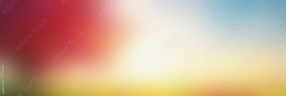 Aufkleber blurred noisy gradient banner background with A colorful tree stands against a bright sky, capturing the tranquility of a serene morning at sunrise