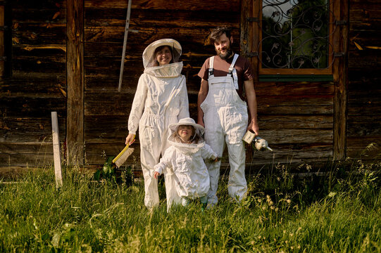 portrait of a  beekeepers family 