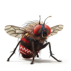 Housefly Sustainable animal fashion cartoon isolated whitebackground 16:9