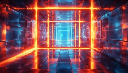 Neon Glowing Corridor