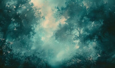 Fototapeta premium Abstract oil landscape with impressionist influences, dreamy and ethereal