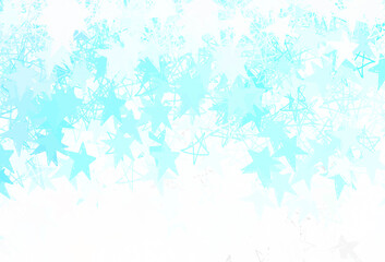 Light Green vector backdrop with small and big stars.