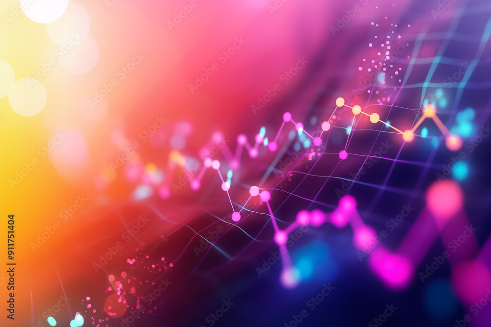 Poster exploration of abstract data visualization utilizing vibrant colors and engaging graphical elements 