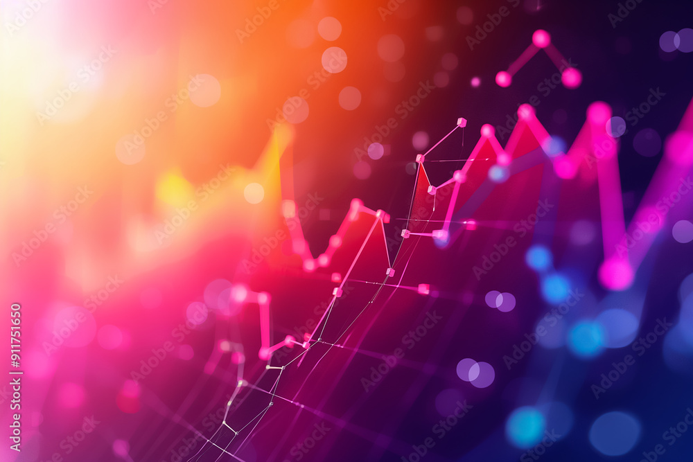 Poster exploration of abstract data visualization utilizing vibrant colors and engaging graphical elements 