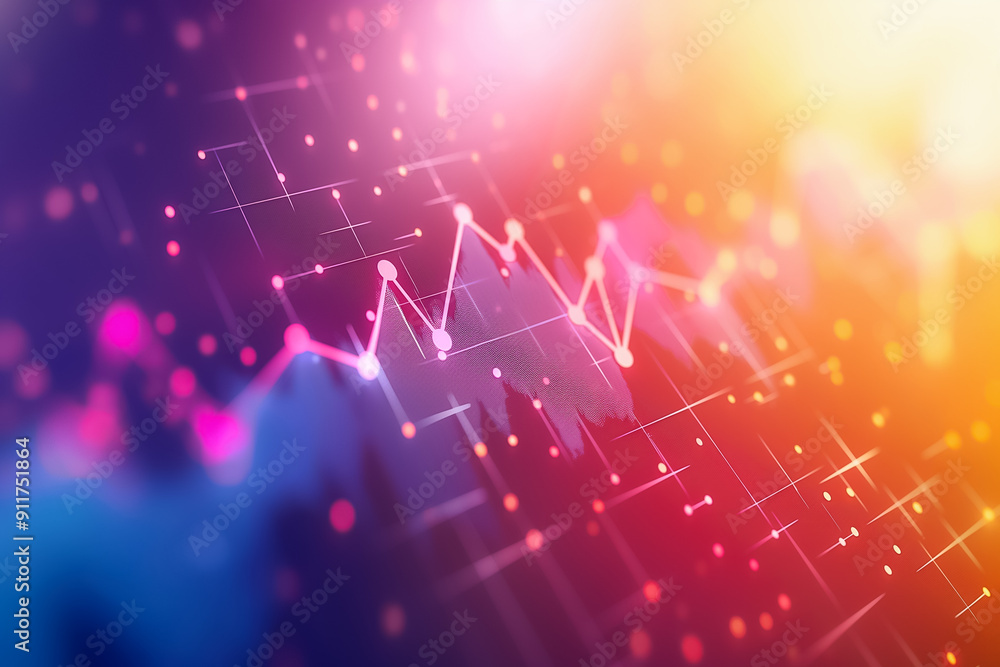 Poster exploration of abstract data visualization utilizing vibrant colors and engaging graphical elements 