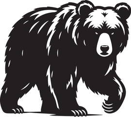 Bear black silhouette vector illustration